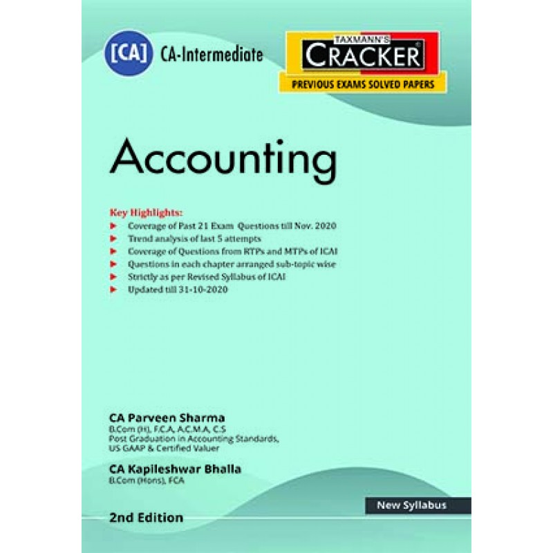Taxmann's Cracker on Accounting for CA Inter May 2021 Exam [New